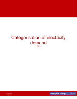 Categorisation of electricity demand