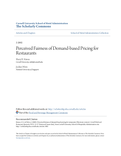 Perceived Fairness of Demand-based Pricing for Restaurants