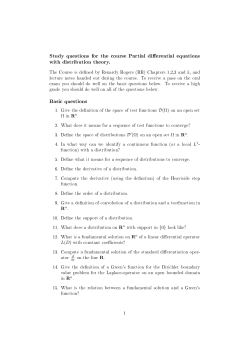 Study questions for the course Partial differential equations with