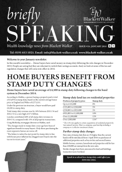 Home buyers benefit from stamp Duty cHanges
