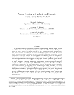 Adverse Selection and an Individual Mandate