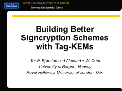 Signcryption Tag-KEMs