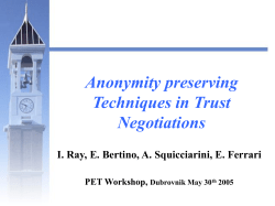 Anonymity preserving Techniques in Trust Negotiation