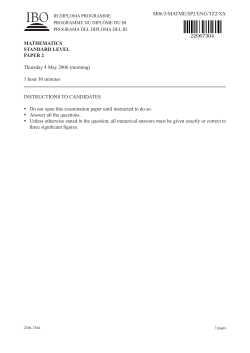 Maths Standard Level: paper 2
