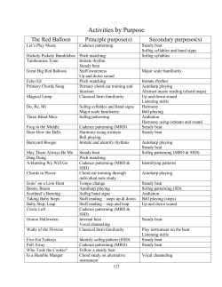 Activities by Purpose