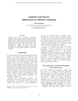 Cognitive Load Theory - Association for the Advancement of Artificial