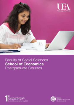 Faculty of Social Sciences School of Economics Postgraduate