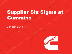Supplier Six Sigma Project Sponsors are expected to