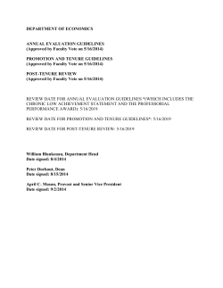 Faculty Evaluation Criteria