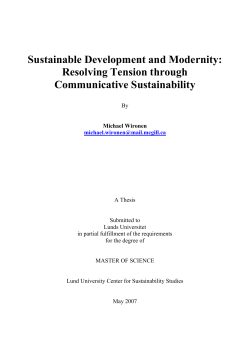 Sustainable Development and Modernity: Resolving