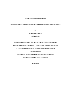 STAFF ASSIGNMENT PROBLEM (CASE STUDY AT MAMPONG