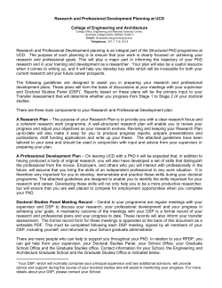 The Research and Professional Development Plan (RPDP) is a set