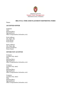 BBA FULL-TIME JOB PLACEMENT REPORTING FORM Name