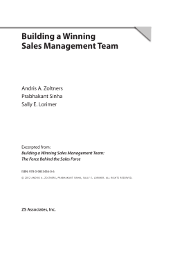 Building a Winning Sales Management Team