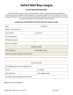 This form should be used to register players after the