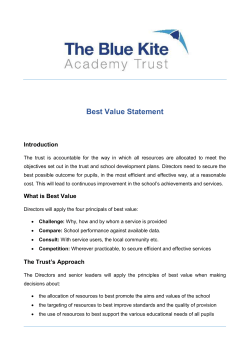 Best Value Statement - The Blue Kite Trust
