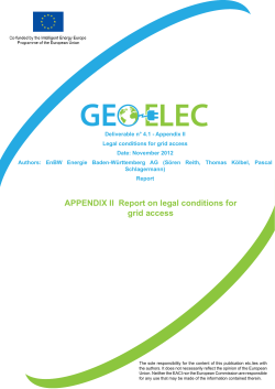 APPENDIX II Report on legal conditions for grid access