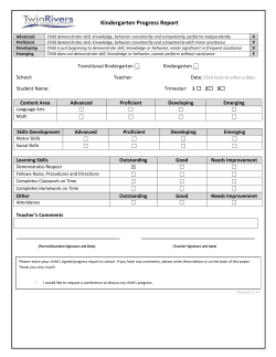 TK and K Progress Report Revised