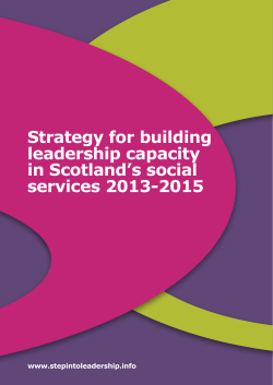 Strategy for building leadership capacity in Scotland`s social