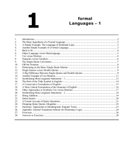 formal Languages Languages &ndash; 1