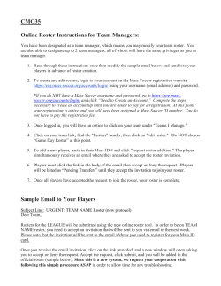 CMO35 Online Roster Instructions for Team Managers: Sample