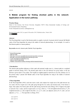 A Matlab program for finding shortest paths in the network