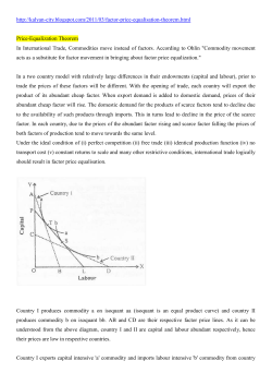 Price-Equalization Theorem In International Trade, Commodities