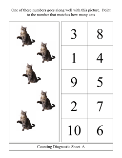 Counting Diagnostic Sheet A One of these numbers goes