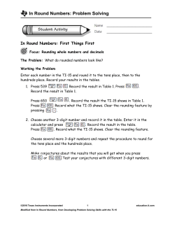 In Round Numbers - TI Education