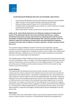 Accelerated growth Wehkamp with entry new shareholder Apax