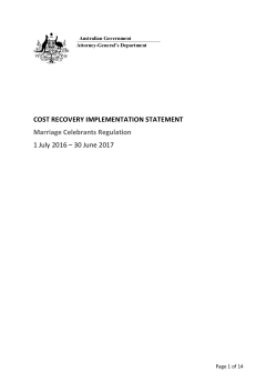 MICAB Cost Recovery Implementation Statement CRIS 2016-2017