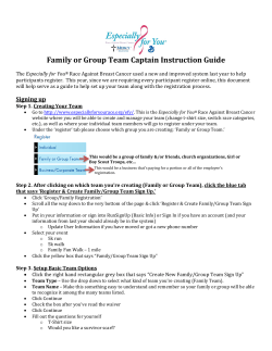 Family or Group Team Captain Instruction Guide