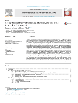 A computational theory of hippocampal function