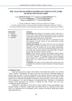 the analysis of sports injuries occurence in players of selected team