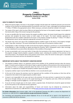 Form 1 Property Condition Report