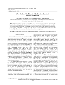 A New Random Valued Impulse Noise Detection Algorthm to