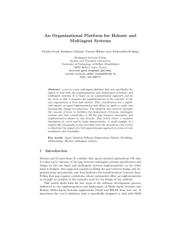 An Organizational Platform for Holonic and Multiagent Systems