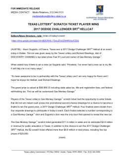 texas lottery scratch ticket player wins 2017 dodge challenger srt
