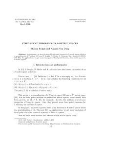 FIXED POINT THEOREMS ON S