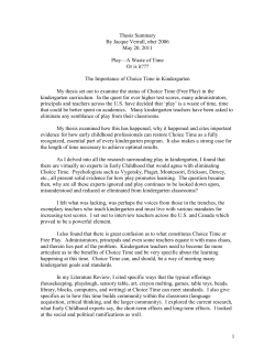 Summary of Play Research