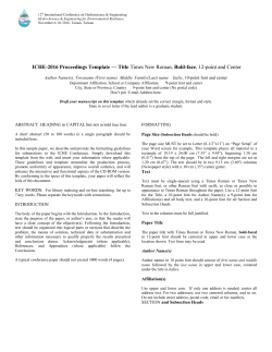 Proceedings Template - WORD - 12th International Conference on