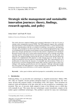 Strategic niche management and sustainable innovation journeys