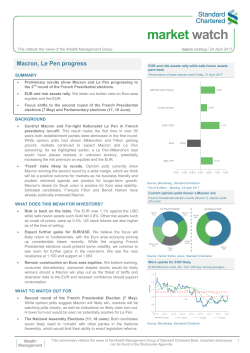 23 APR 2017 MARKET WATCH Macron, Le Pen progress