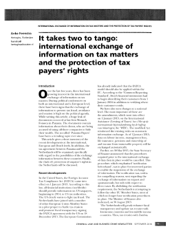 it takes two to tango: international exchange of information on tax