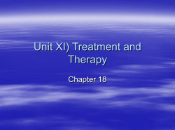 Unit XI) Treatment and Therapy