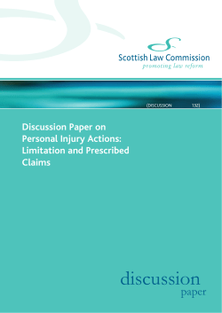 Personal Injury Actions - Limitation and Prescribed Claims (DP 132)