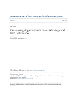 Outsourcing Alignment with Business Strategy and Firm Performance
