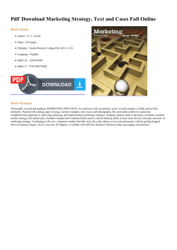 PdF Marketing Strategy, Text and Cases