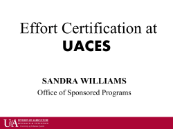 Effort Certification at UACES