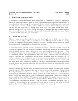 1 Random graph models
